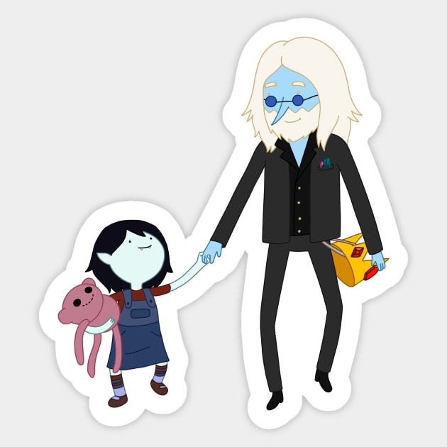 Marceline and Simon Sticker by maxtrology